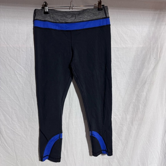 lululemon athletica Pants - Lululemon Run Inspire crop black blue Size 6